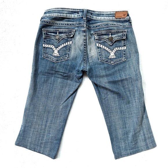 Vigoss Blue Jean Capri White Contrast Stiching Size 5 - Picture 3 of 5